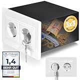 Elder Welder® Steckdosen Tresor Versteck | Jetzt mit Fake-Stecker Funktion | Wandtresor zum Einmauern | Steckdosentresor als Geheimfach | Mini Safe für Geldversteck Geheimversteck | Geld Box